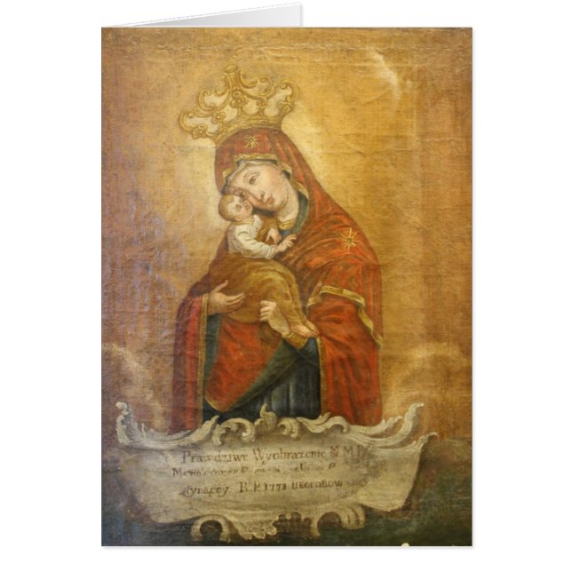 Holy Mother Mary Madonna Icon Card Ukrainian (Front)