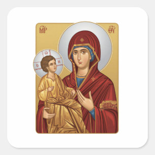 Holy Mother Of God East Europian Church Orthodox  Square Sticker