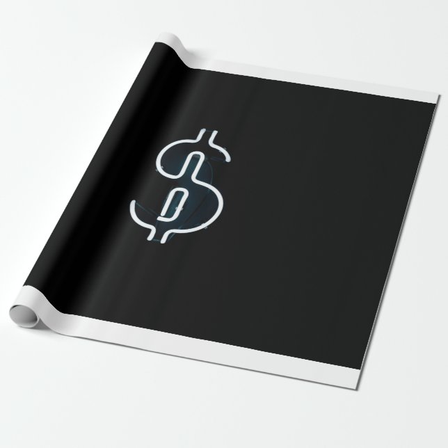 Holy neon dollar wrapping paper (Unrolled)