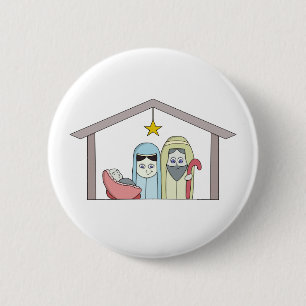 Holy Night Nativity 6 Cm Round Badge