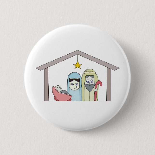 Holy Night Nativity 6 Cm Round Badge (Front)