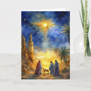 Holy Night Nativity Watercolor Card