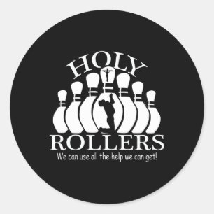 Holy Rollers Matching Bowling Team Classic Round Sticker