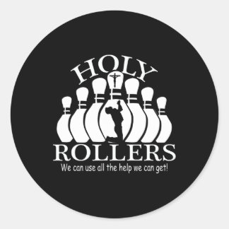 Holy Rollers Matching Bowling Team Classic Round Sticker