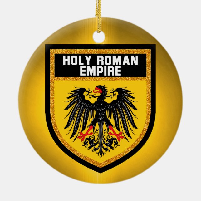 Holy Roman Empire Flag Ceramic Tree Decoration (Back)