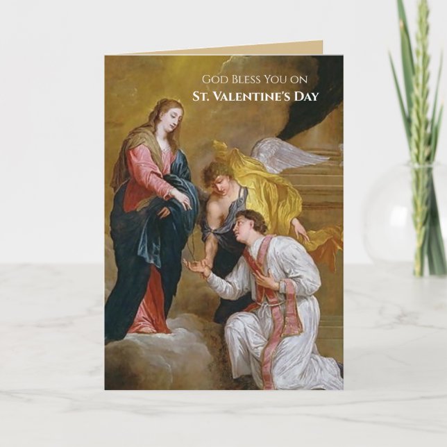Holy Rosary Gift Offering on St. Valentine's Day Card (Front)