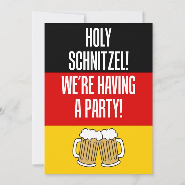 Holy Schnitzel We're Having A Party Invite (Front)