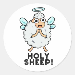Holy Sheep Funny Animal Pun  Classic Round Sticker