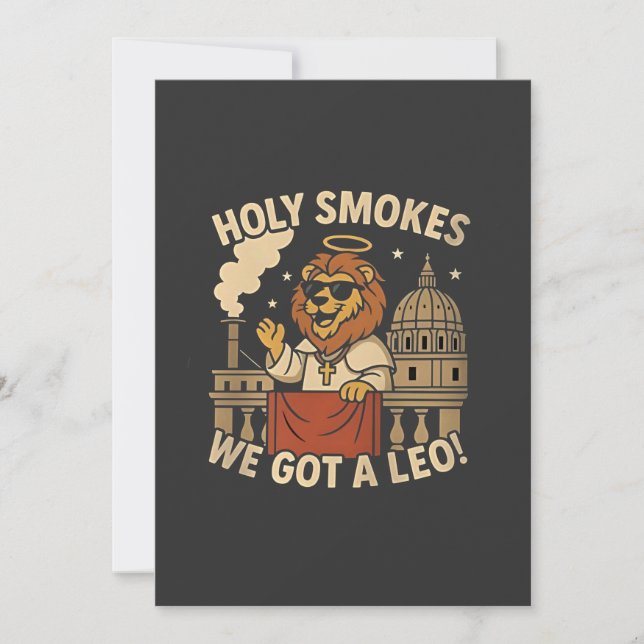 Holy Smoke Pope Leo XIV Christian Church  Invitation (Front)