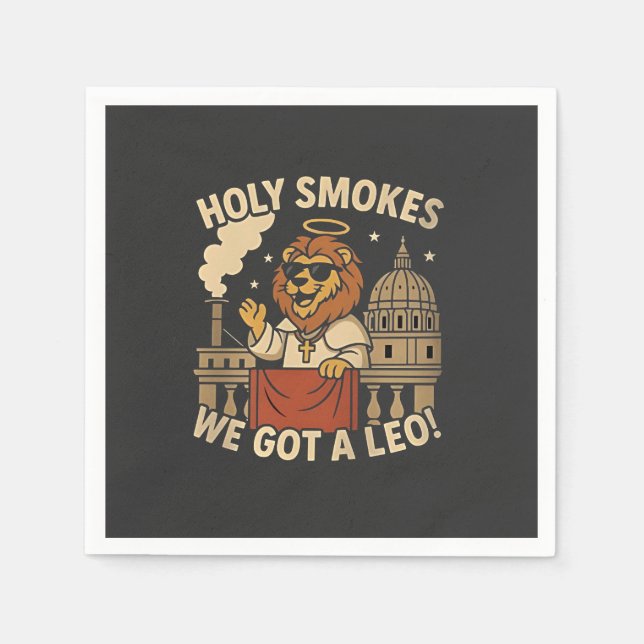 Holy Smoke Pope Leo XIV Christian Church  Napkin (Front)
