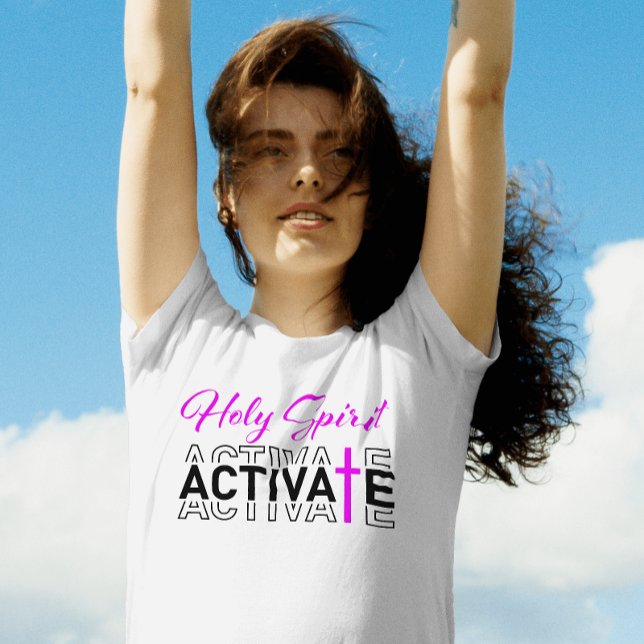 Holy Spirit Activate - Pink Cross T-Shirt (Creator Uploaded)
