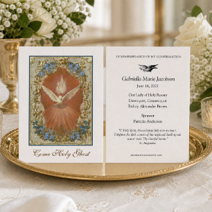 Holy Spirit Catholic Confirmation Remembrance Place Card