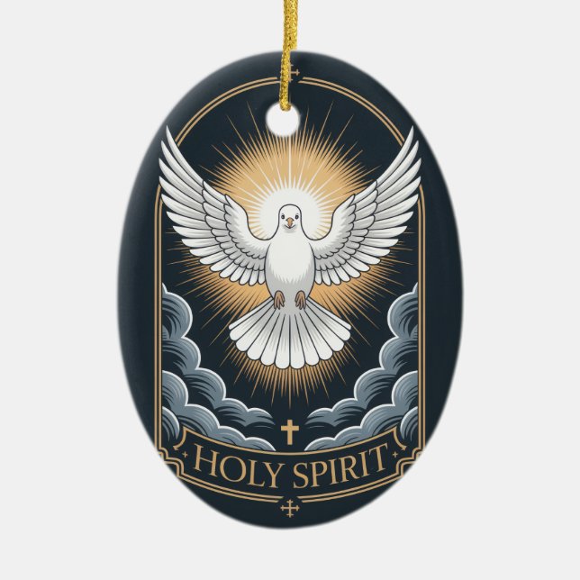 Holy Spirit Ceramic Ornament (Front)