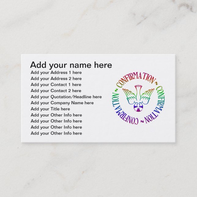 Holy Spirit - Confirmation Business Card (Front)