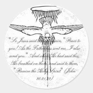 Holy Spirit Distressed 2 Round Stickers
