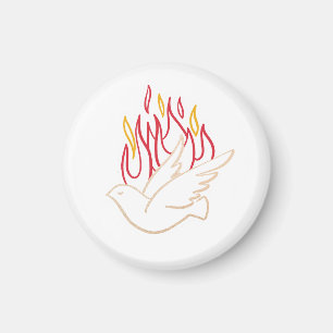 Holy Spirit -  Dove and Flames Illustration  Magnet