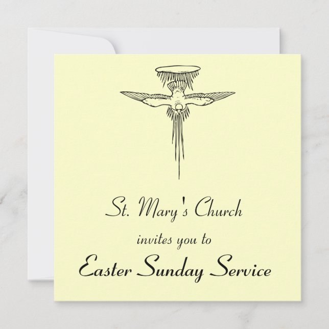Holy Spirit Dove Customisable Service Invitation (Front)