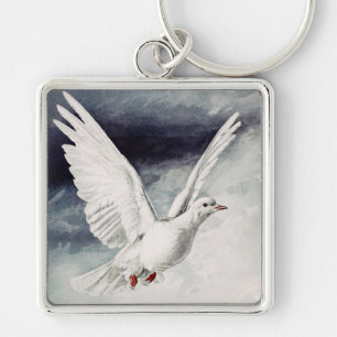 Holy Spirit Dove Religious Confirmation and Peace  Key Ring