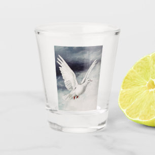 Holy Spirit Dove Religious Confirmation and Peace  Shot Glass