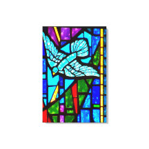 Holy Spirit Dove Stained Glass Window Canvas Art