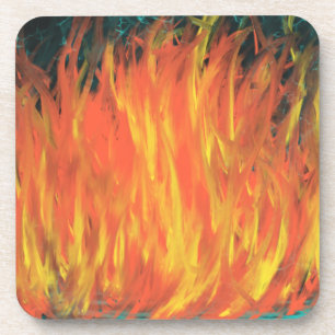Holy Spirit Fire Christian Prophetic Worship Art Coaster