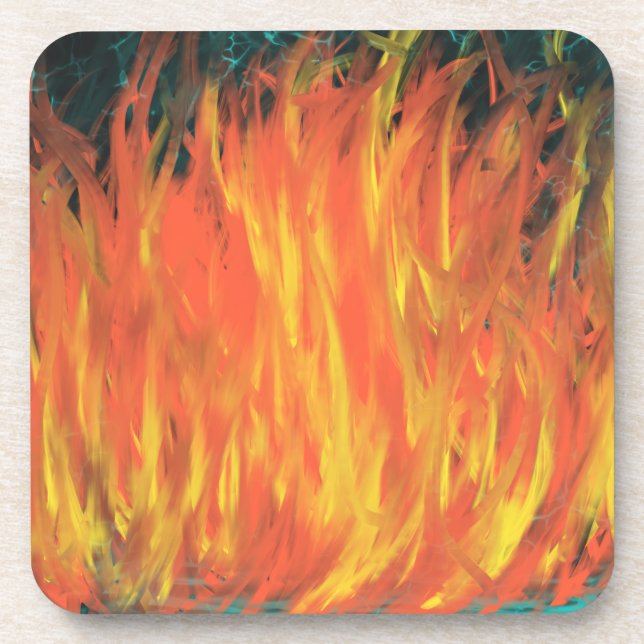 Holy Spirit Fire Christian Prophetic Worship Art Coaster (Front)