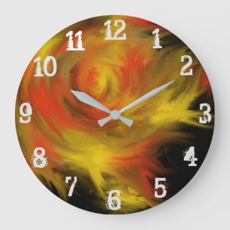 Holy Spirit Fire Christian Worship Art Painting Large Clock
