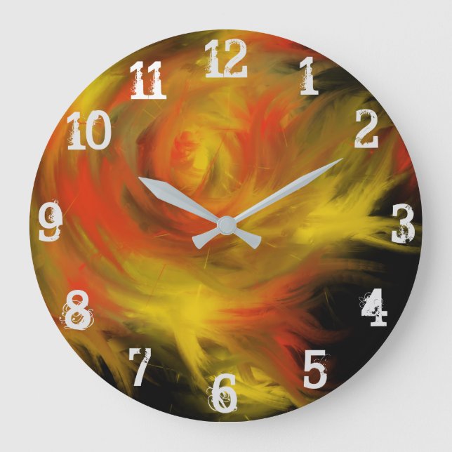 Holy Spirit Fire Christian Worship Art Painting Large Clock (Front)