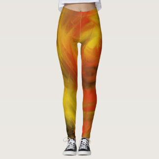 Holy Spirit Fire Christian Worship Art Painting Leggings