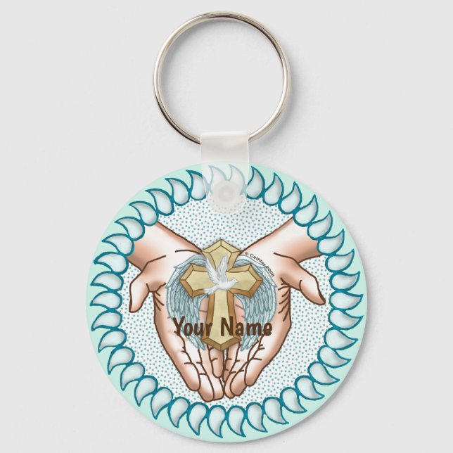 Holy Spirit Hands   Key Ring (Front)