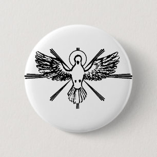 Holy Spirit in form of dove 6 Cm Round Badge