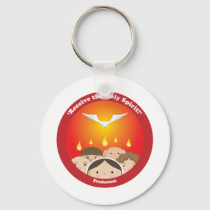 Holy Spirit Pentecost Key Ring