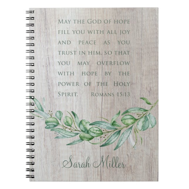 Holy Spirit Personalised Bible Verse Study Noteboo Notebook (Front)