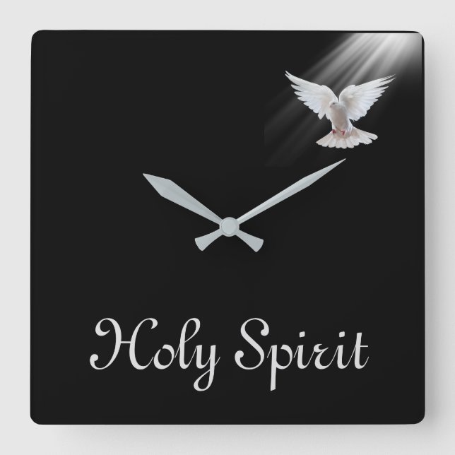 Holy Spirit Square Wall Clock (Front)