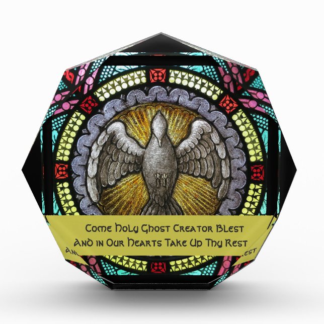 Holy Spirit Stained Glass Confirmation RCIA Photo Block (Front)