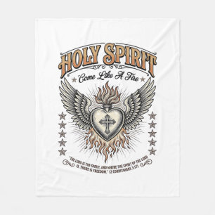 Holy Spirit Vintage Engraving Winged Heart Shirt_1 Fleece Blanket