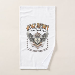 Holy Spirit Vintage Engraving Winged Heart Shirt_1 Hand Towel
