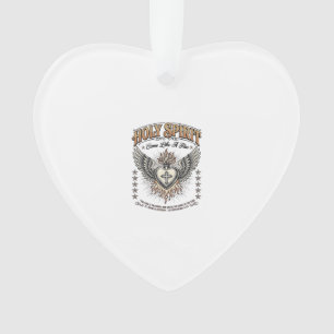 Holy Spirit Vintage Engraving Winged Heart Shirt_1 Ornament