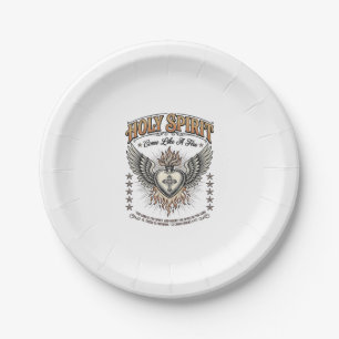Holy Spirit Vintage Engraving Winged Heart Shirt_1 Paper Plate