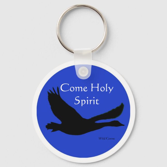 Holy Spirit (Wild Goose) Keychain - Blue (Front)