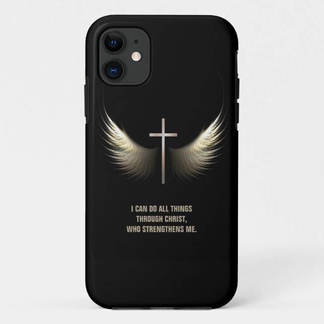 Holy Spirit Wings and Christian Cross Personalised Case-Mate iPhone Case (Back)