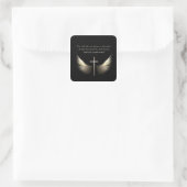 Holy Spirit Wings with Cross and Scripture Verse Square Sticker (Bag)