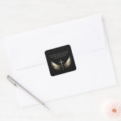 Holy Spirit Wings with Cross and Scripture Verse Square Sticker (Envelope)
