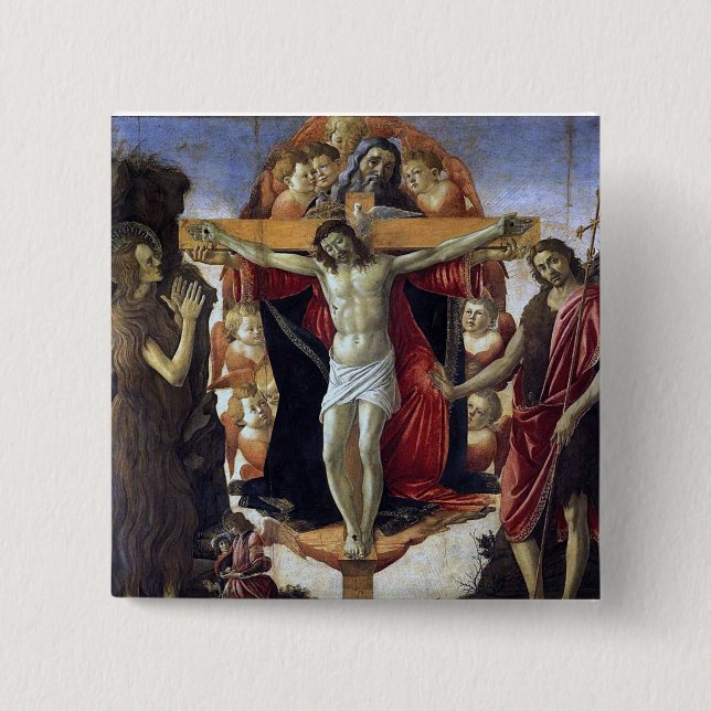 Holy Trinity - Botticelli 15 Cm Square Badge (Front)