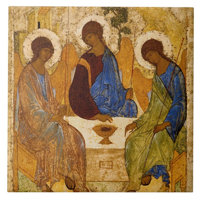 Holy Trinity by Andrey Rublev Ceramic Tile (Front)