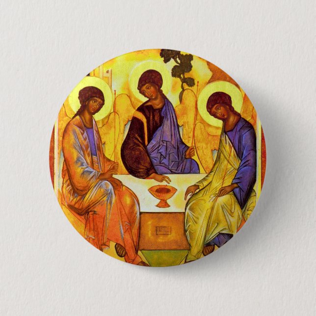 Holy Trinity By Rublã«V Andrej (Best Quality) 6 Cm Round Badge (Front)