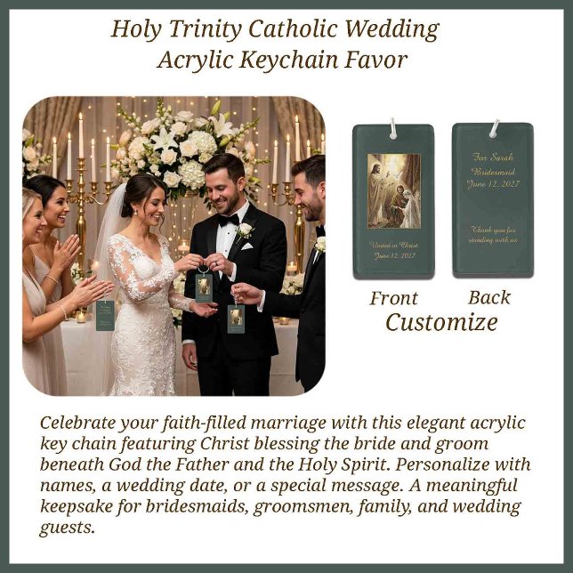 Holy Trinity Catholic Wedding Bridesmaid Gifts Key Ring (Creator Uploaded)