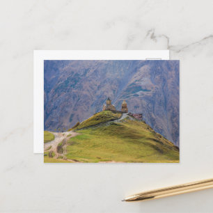 Holy Trinity church Stepantsminda Kazbegi Georgia Postcard