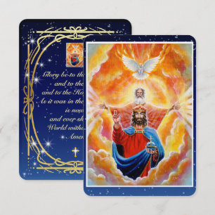 Holy Trinity in Glory Devotional Art Prayer Card