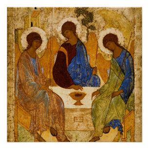 Holy Trinity Poster Rublev Orthodox Art Icon 